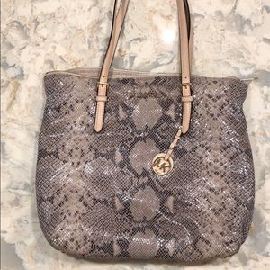 Michael Kors Large Snakeskin Hobo Type Handbag